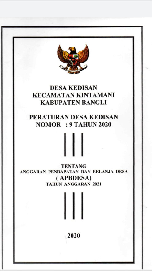 PUBLIKASI APBDes KEDISAN TAHUN 2021
